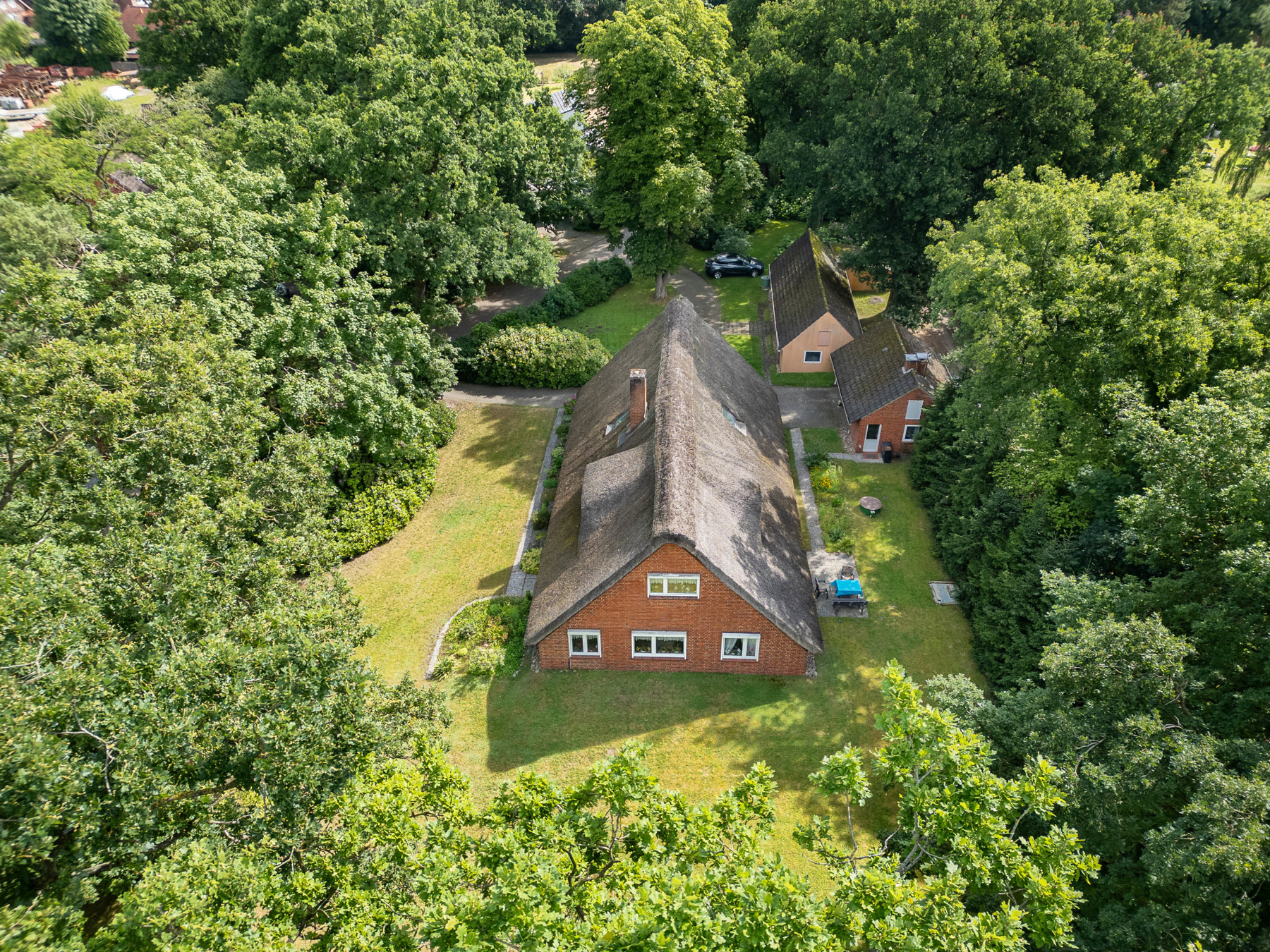 Historisches Reetdachhaus im Künstlerdorf Worpswede