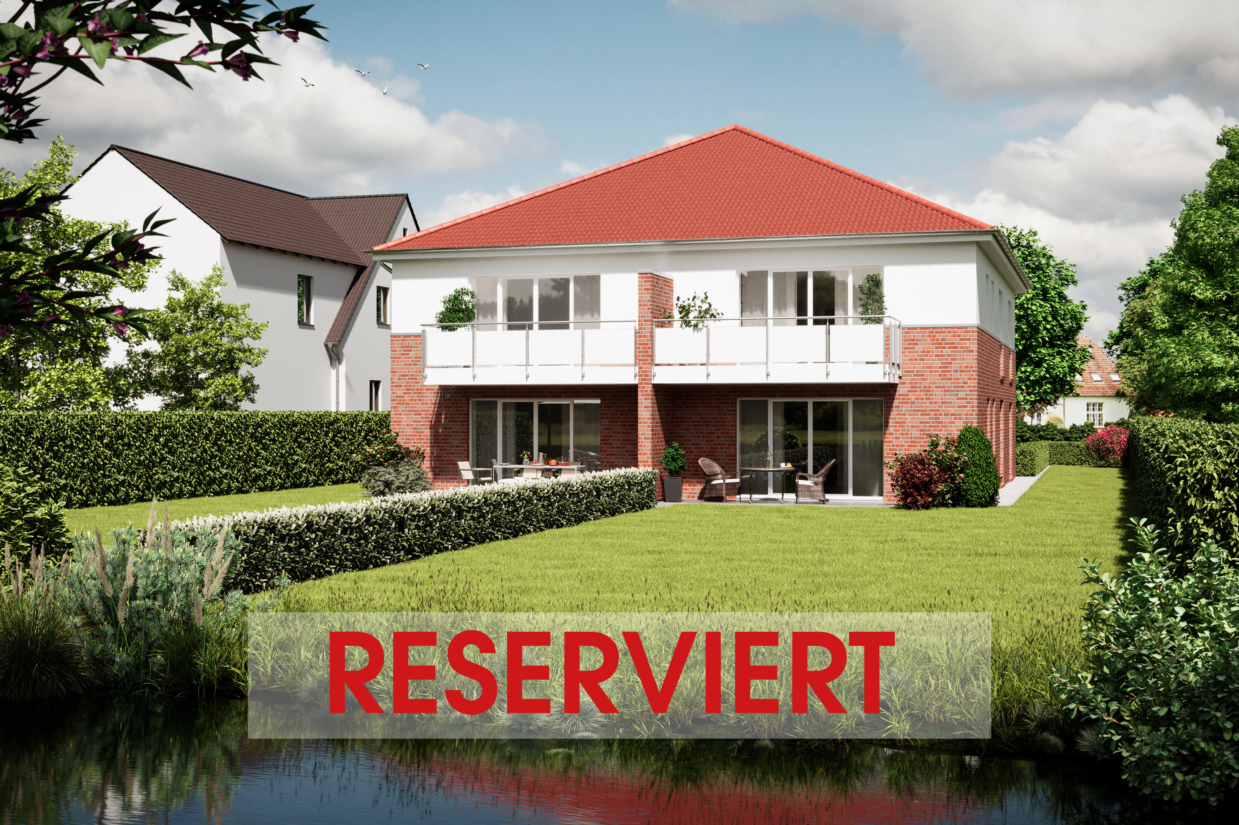 Neubau-Balkonwohnung direkt an der Wörpe mit Blick ins Grüne